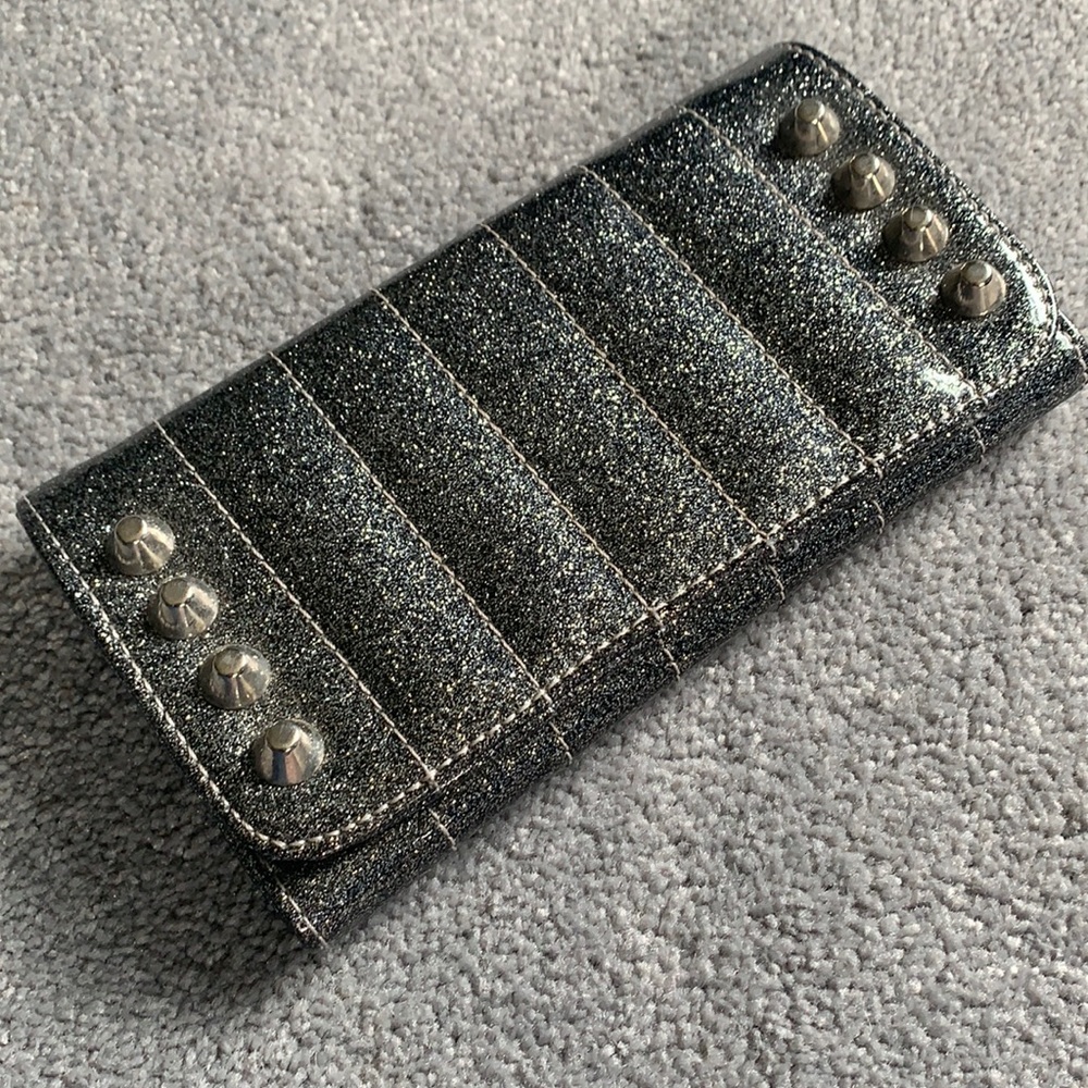 Silver Glitter Studded Wallet